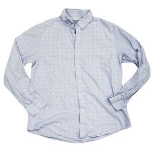 Club Monaco Blue Geometric Print Slim Shirt XL